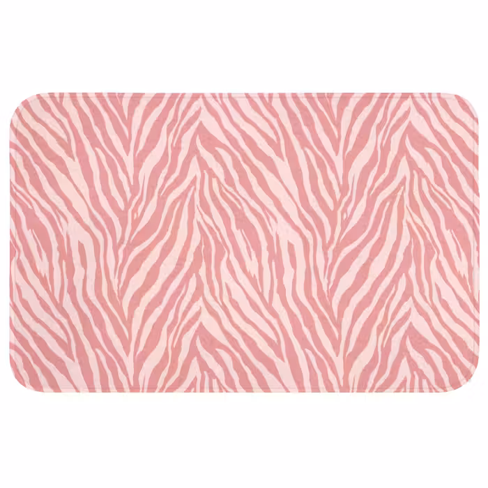 Wc Mat - Zebra - Print - Roze